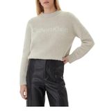 Calvin Klein Yuvarlak Yaka İşlemeli Kazak, M, 5003298885, Beyaz, Kadın
