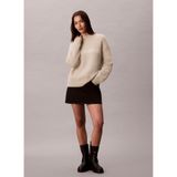 Calvin Klein Yuvarlak Yaka İşlemeli Kazak, S, 5003298885, Beyaz, Kadın