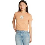 Calvin Klein Yuvarlak Yaka Slim Fit Kısa Kollu T-Shirt, L, J20J225260, Pembe, Kadın