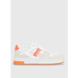 Calvin Klein YW0YW0144602T Beyaz Turuncu Süet Kadın Sneaker