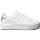Calvin Klein Yw0yw01929 Düşük Üst Ile Kadın Flatform Dantel Up Lth, Beyaz Parlak Beyaz Gümüş, 5 UK, 38 EU, numeric_38
