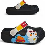 Calx 9041 Siyah Crks Tavşan Figürlü Erkek Çocuk Havuz Plaj Terlik