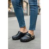 Calx Kadın Önü Kapalı Sabo Terlik Tokalı Rahat Günlük Crocs Tarzı Hafif Taban Terlik Bnt215
