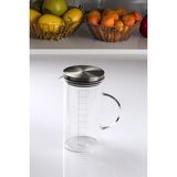 Cam 1000 ml Kulplu Çelik Kapaklı Ölçü Kabı - Şeffaf - 1 lt