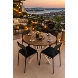 Çam 4 Kişilik Minderli Balkon Takımı, Balkon Masası, Balkon Sandalyesi, Yuvarlak Masa, Yemek Masası, Mutfak Masa Sandalye Takımı, 4 Sandalye 1 Ma