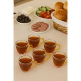 Cam 6'lı Kabartma Desenli 110 ml Kupa 6 cm - Şeffaf - 6 Adet
