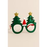 Çam Ağacı ve Noel Baba Şapkalı Aksesuarlı Yılbaşı Gözlüğü