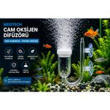 Cam Akvaryum Hava Taşı Oksijen Difüzörü Vantuzlu Nano Air Stone İnce Kabarcık Üreten Oksijen Aparatı