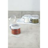 Cam Baharatlık 3 Lü Set 300ml Kaşıklı Beyaz
