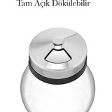Cam Baharatlık 370 ml Kavonoz, Paslanmaz Çelik Kapaklı Tuzluk Biberlik Büyük Boy Ev Ofis Lokant - Çok Renkli