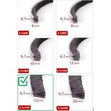Cam Balkon Kıl Fitili ve Sürgü Sistemli Kıl Fitil Taban Genişliği 6,7 Mm, Kıl Yüksekliği 6mm, 8mm, 10MM, 12MM, 15MM, - 15 mm kıl yüksekliği - 10 METRE