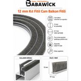 Cam Balkon Kıl Fitili ve Sürgü Sistemli Kıl Fitil Taban Genişliği 6,7 Mm, Kıl Yüksekliği 6mm, 8mm, 10MM, 12MM, 15MM, 20 mm - 12 mm Kıl Yüksekliği - 10 Metre