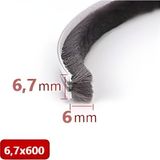 Cam Balkon Kıl Fitili ve Sürgü Sistemli Kıl Fitil Taban Genişliği 6,7 Mm, Kıl Yüksekliği 6mm, 8mm, 10MM, 12MM, 15MM, 20 mm - 6 mm Kıl Yüksekliği - 10 Metre