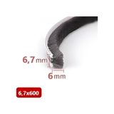 Cam Balkon, Sürgülü Kapı Fitili, Kıl Fitil Taban 6,7 Mm, Yükseklik 6 Mm, Uzunluk 10 Metre 67x600 Diğer