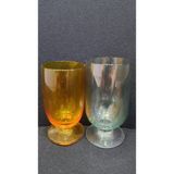 Cam Bardak Kahve Yanı Set Renkli (1 Adet 9,5cm + 1 Adet 10,5cm)