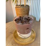Cam Bardakta Ice Latte Kahve Kokulu Mum,hediyelik Soy Wax ve Jel Mum - Chocolate Mocha