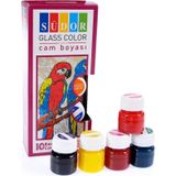Cam Boyası 10 Renk 15 ML 1 Paket Cam Vitray Boyası Vitray Boya Seti 10 lu Çok Renkli