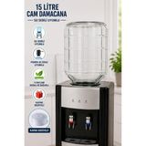 Cam Damacana 15 Litre Sıfır Üründür Su Sebili Uyumlu Pompa ve Cihaz Uyumlu Kapak Hediyeli - Acı Kahve