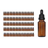 Cam Damlatma Şişe 20 ml - Amber Damlalıklı Şişe 20 cc - 100 Adetlik Toptan Set