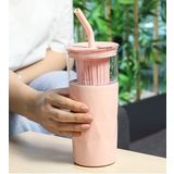 Cam Detox Pipetli Termos 650 ml (Pembe)