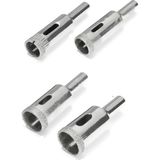 Cam Fayans Mermer Granit Porselen Delme Pancı Boru Tipi Elmas Karot Uç 10MM 12MM 14MM 16MM (4 Adet - Genel