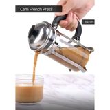 Cam French Press Kahve Demleme Paslanmaz Iç Yapı Inox 350 ml - Çok Renkli