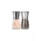 Cam Gövdeli Tuz Karabiber Değirmeni, 13 Cm, 2 Adet Set