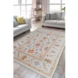 Çam Halı Anatolia 32-026 Etnik Eskitme Desenli Dokuma Tabanlı Yıkanabilir Şönil Salon ve Oda Halısı, Multi 22, 75 x 150