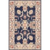 Çam Halı Anatolia 32-029 Etnik Eskitme Desenli Dokuma Tabanlı Yıkanabilir Şönil Salon ve Oda Halısı, Lacivert 6, 130 x 190