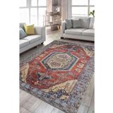 Çam Halı Anatolia 32-032 Etnik Eskitme Desenli Dokuma Tabanlı Yıkanabilir Şönil Salon ve Oda Halısı, Multi 4, 230 x 330