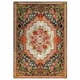 Çam Halı Anatolia 32-033 Karabağ Halısı Desenli Dokuma Tabanlı Yıkanabilir Şönil Salon ve Oda Halısı, Multi 7, 190 x 290
