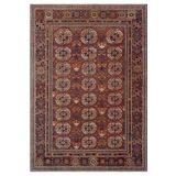 Çam Halı Anatolia 32-034 Etnik Afgan Halısı Desenli Dokuma Tabanlı Yıkanabilir Şönil Salon ve Oda Ha, Bordo 3, 115 x 170