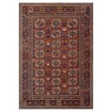 Çam Halı Anatolia 32-034 Etnik Afgan Halısı Desenli Dokuma Tabanlı Yıkanabilir Şönil Salon ve Oda Ha, Bordo 3, 150 x 230