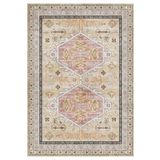 Çam Halı Anatolia 32-035 Etnik Eskitme Desenli Dokuma Tabanlı Yıkanabilir Şönil Salon ve Oda Halısı, Multi 15, 75 x 150