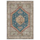 Çam Halı Anatolia 32-036 Etnik Eskitme Desenli Dokuma Tabanlı Yıkanabilir Şönil Salon ve Oda Halısı, Multi 16, 75 x 150