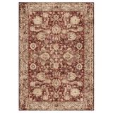 Çam Halı Anatolia 32-048 Etnik Eskitme Desenli Dokuma Tabanlı Yıkanabilir Şönil Salon ve Oda Halısı, Bordo 2, 75 x 150