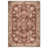 Çam Halı Anatolia 32-048 Etnik Eskitme Desenli Dokuma Tabanlı Yıkanabilir Şönil Salon ve Oda Halısı, Bordo 2, 75 x 300