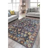 Çam Halı Anatolia 32-050 Etnik Eskitme Desenli Dokuma Tabanlı Yıkanabilir Şönil Salon ve Oda Halısı, Multi 23, 75 x 150