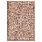 Çam Halı Anatolia 32-053 Etnik Eskitme Desenli Dokuma Tabanlı Yıkanabilir Şönil Salon ve Oda Halısı, Kiremit 3, 75 x 300