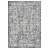 Çam Halı Anatolia 32-054 Etnik Eskitme Desenli Dokuma Tabanlı Yıkanabilir Şönil Salon ve Oda Halısı, Mavi 2, 130 x 190