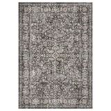Çam Halı Anatolia 32-055 Etnik Eskitme Desenli Dokuma Tabanlı Yıkanabilir Şönil Salon ve Oda Halısı, Antrasit, 130 x 190
