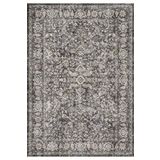 Çam Halı Anatolia 32-055 Etnik Eskitme Desenli Dokuma Tabanlı Yıkanabilir Şönil Salon ve Oda Halısı, Antrasit, 75 x 150