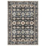 Çam Halı Anatolia 32-061 Etnik Eskitme Desenli Dokuma Tabanlı Yıkanabilir Şönil Salon ve Oda Halısı, Lacivert 5, 300 x 400