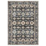 Çam Halı Anatolia 32-061 Etnik Eskitme Desenli Dokuma Tabanlı Yıkanabilir Şönil Salon ve Oda Halısı, Lacivert 5, 75 x 150