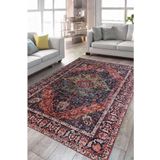 Çam Halı Anatolia 32-067 Etnik Eskitme Desenli Dokuma Tabanlı Yıkanabilir Şönil Salon ve Oda Halısı, Multi 5, 75 x 150