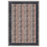 Çam Halı Anatolia 32-069 Etnik Eskitme Desenli Dokuma Tabanlı Yıkanabilir Şönil Salon ve Oda Halısı, Lacivert 7, 190 x 290