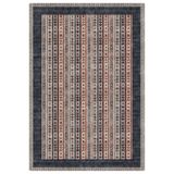 Çam Halı Anatolia 32-069 Etnik Eskitme Desenli Dokuma Tabanlı Yıkanabilir Şönil Salon ve Oda Halısı, Lacivert 7, 75 x 300