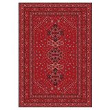 Çam Halı Anatolia 32-078 Etnik Afgan Halısı Desenli Dokuma Tabanlı Yıkanabilir Şönil Salon ve Oda Ha, Kırmızı 3, 190 x 290