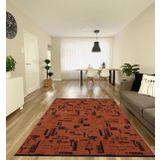 Çam Halı Bodrum BDR 116 Kiremit Özel Latex Kaymaz Tabanlı Kilim