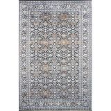 Çam Halı Buhara 3502 Siyah Romans Halı Eskitme Desenli Makine Halısı